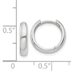 14k White Gold Round Hinged Hoop Earrings