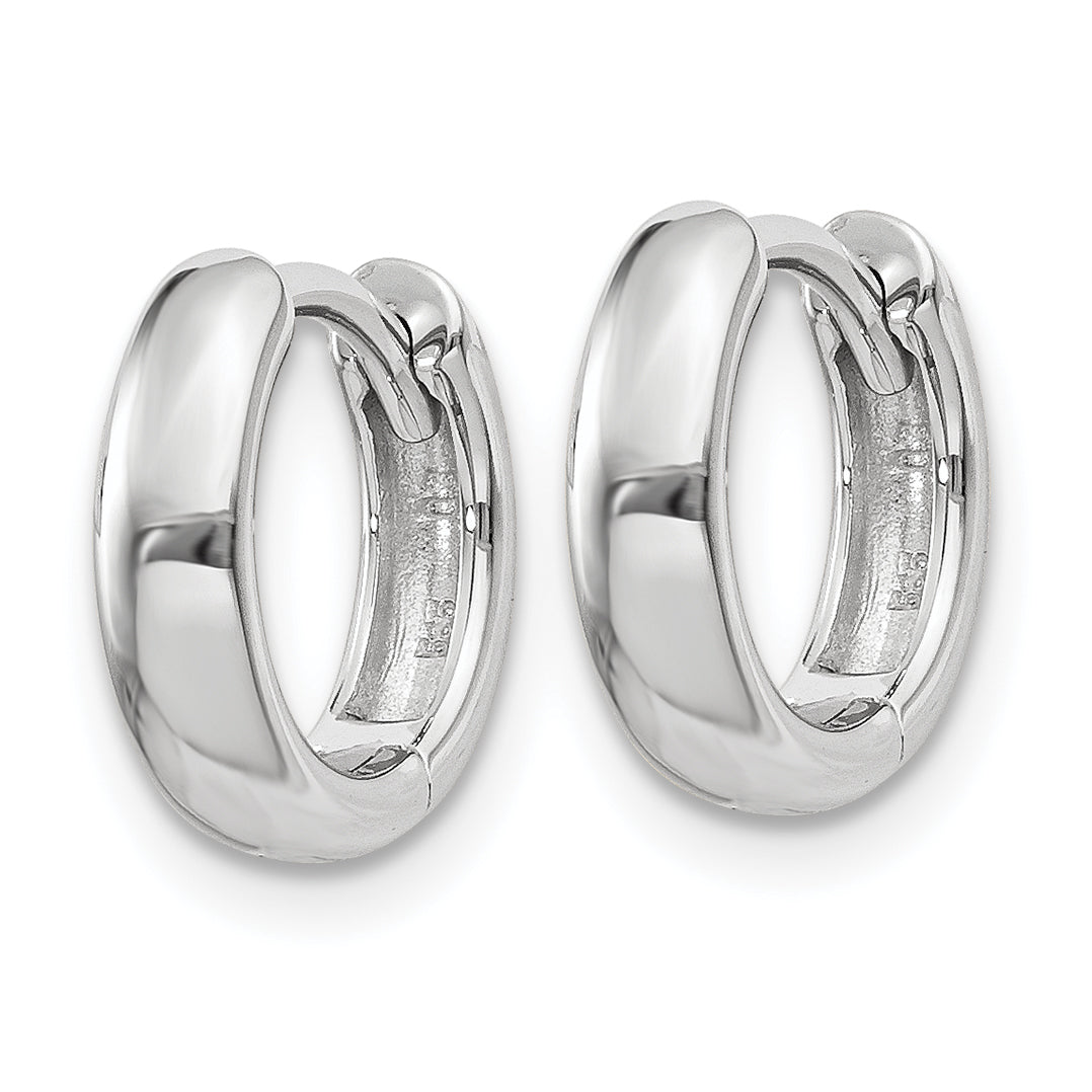 14k White Gold Round Hinged Hoop Earrings Secondary image