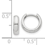 14k White Gold Round Hinged Hoop Earrings