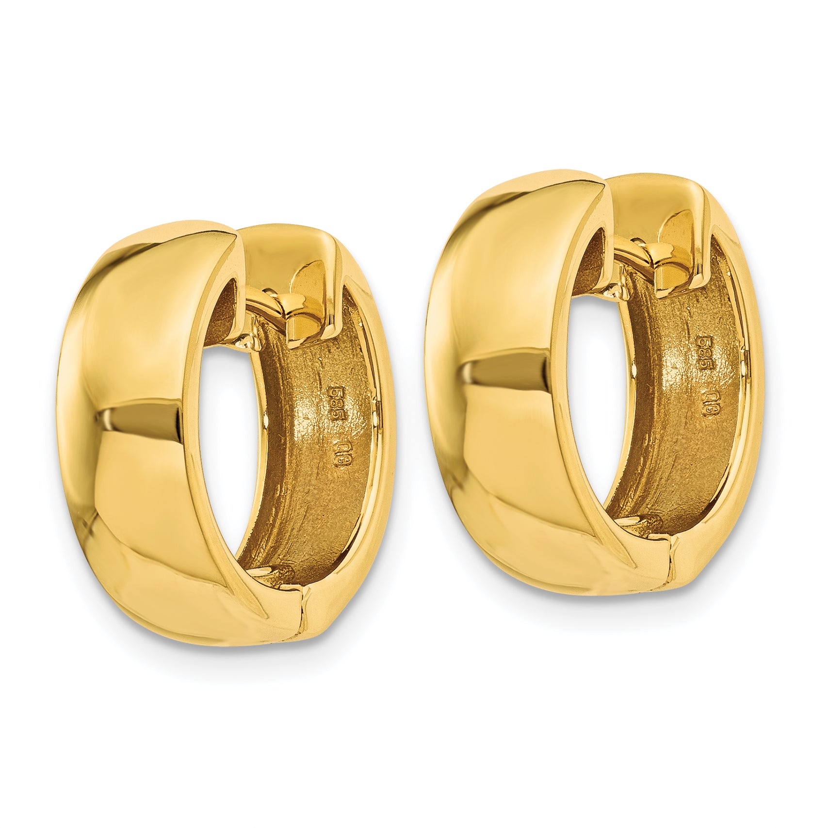 14k Round Hinged Hoop Earrings
