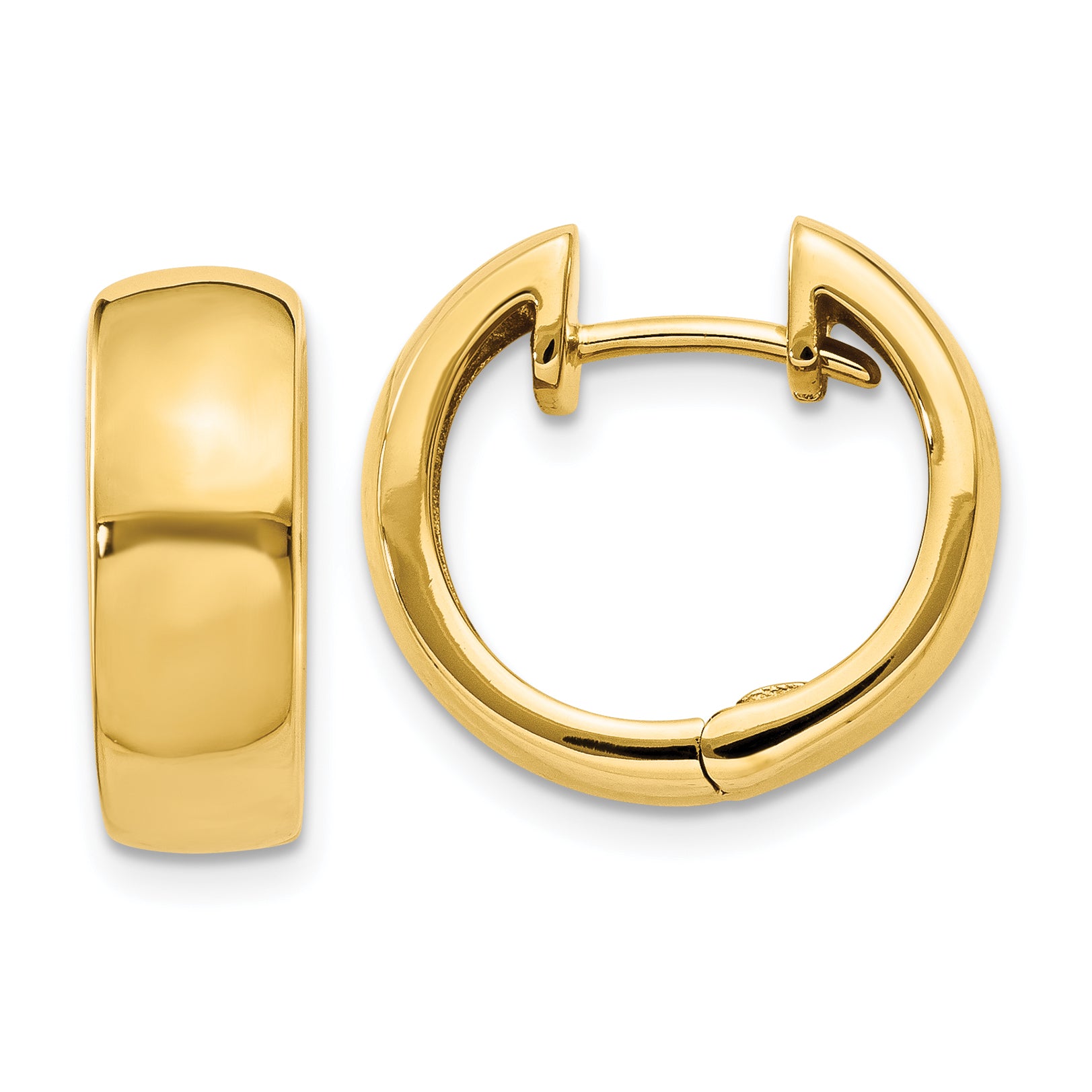 14k Round Hinged Hoop Earrings Main image