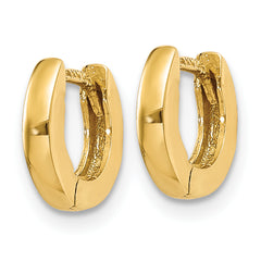 14k Polished Round Hinged Hoop Earrings