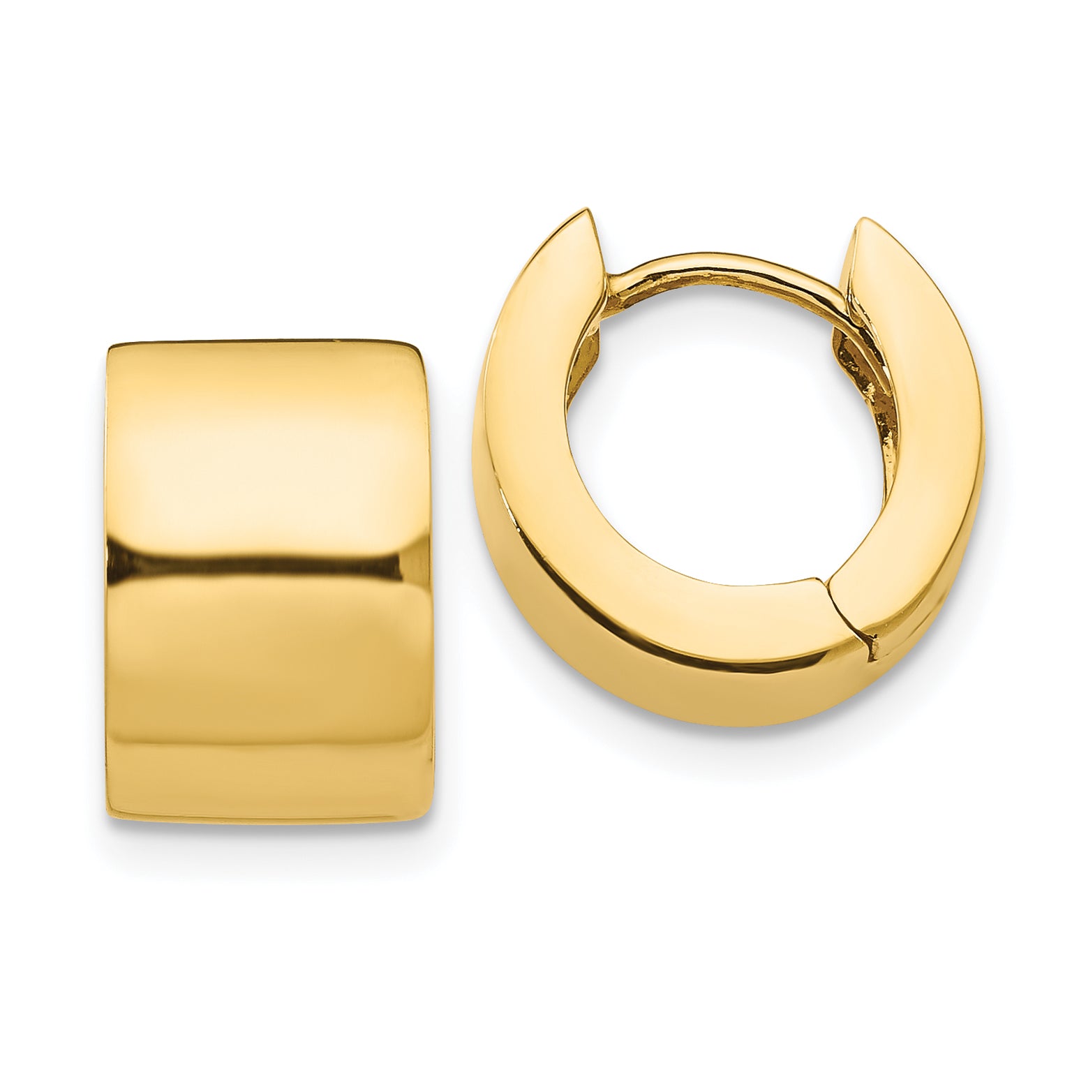 14k Round Hinged Hoop Earrings