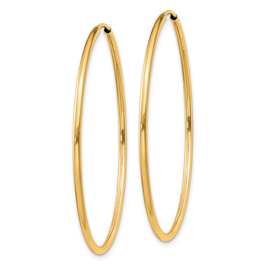 14k 1.5mm Polished Round Endless Hoop Earrings