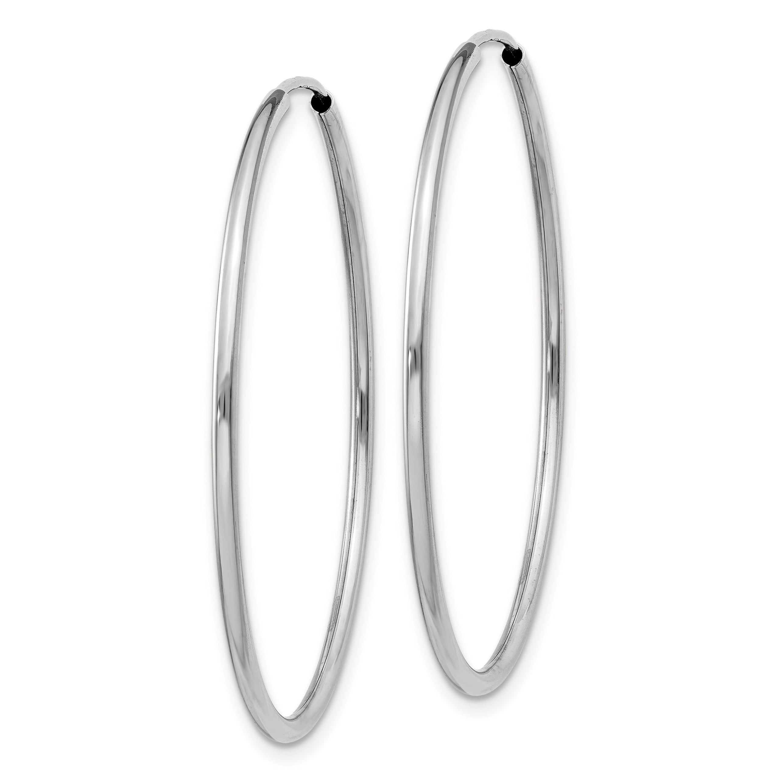 14k White Gold 1.5mm Polished Endless Hoop Earrings Secondary image