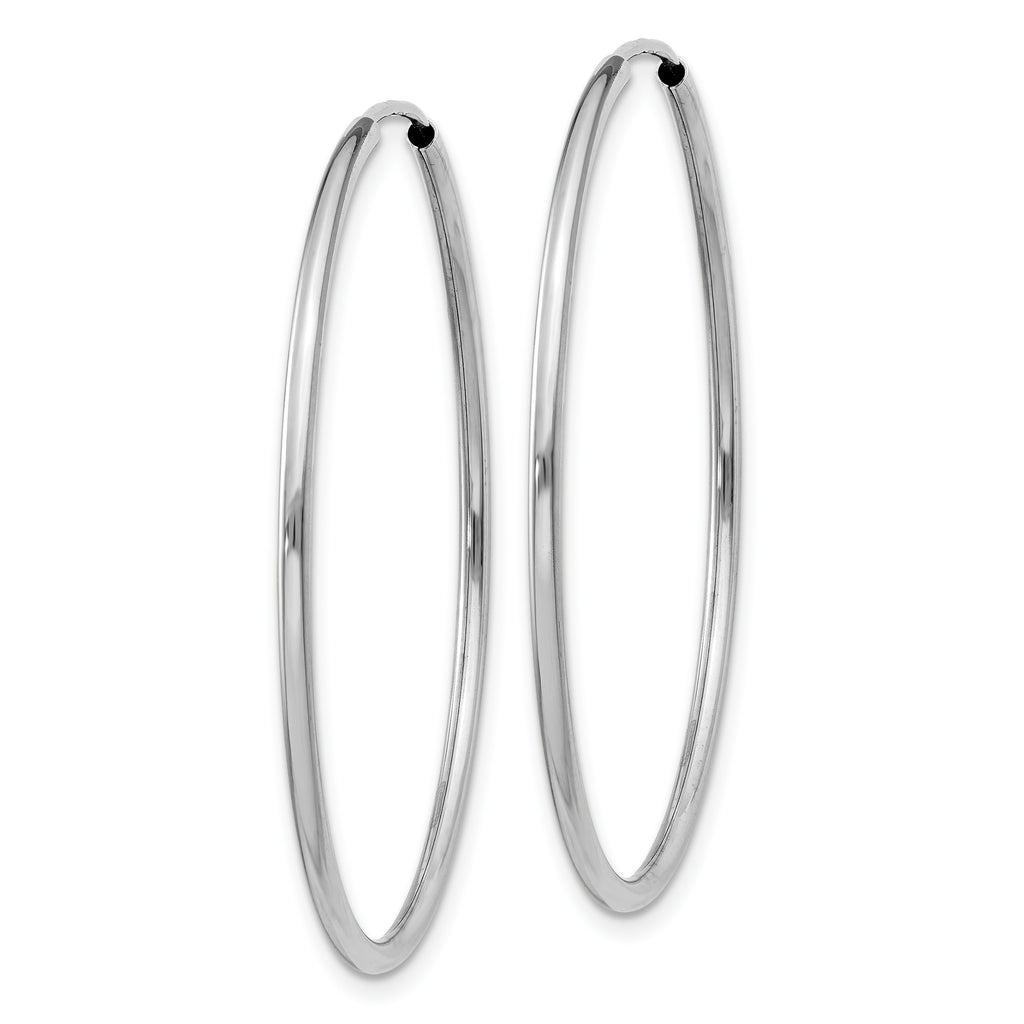 14k White Gold 1.5mm Polished Endless Hoop Earrings