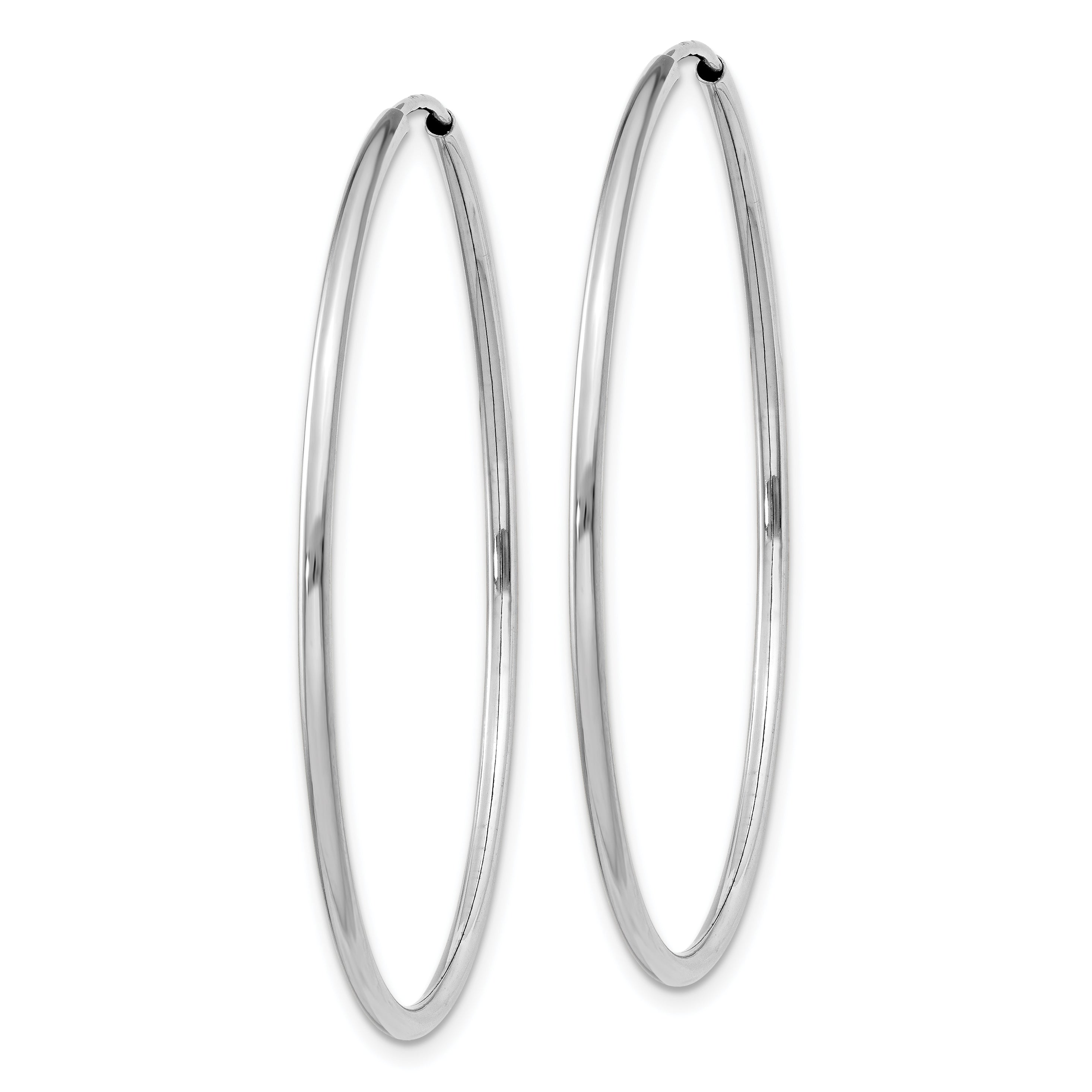 14k White Gold 1.5mm Polished Endless Hoop Earrings Secondary image