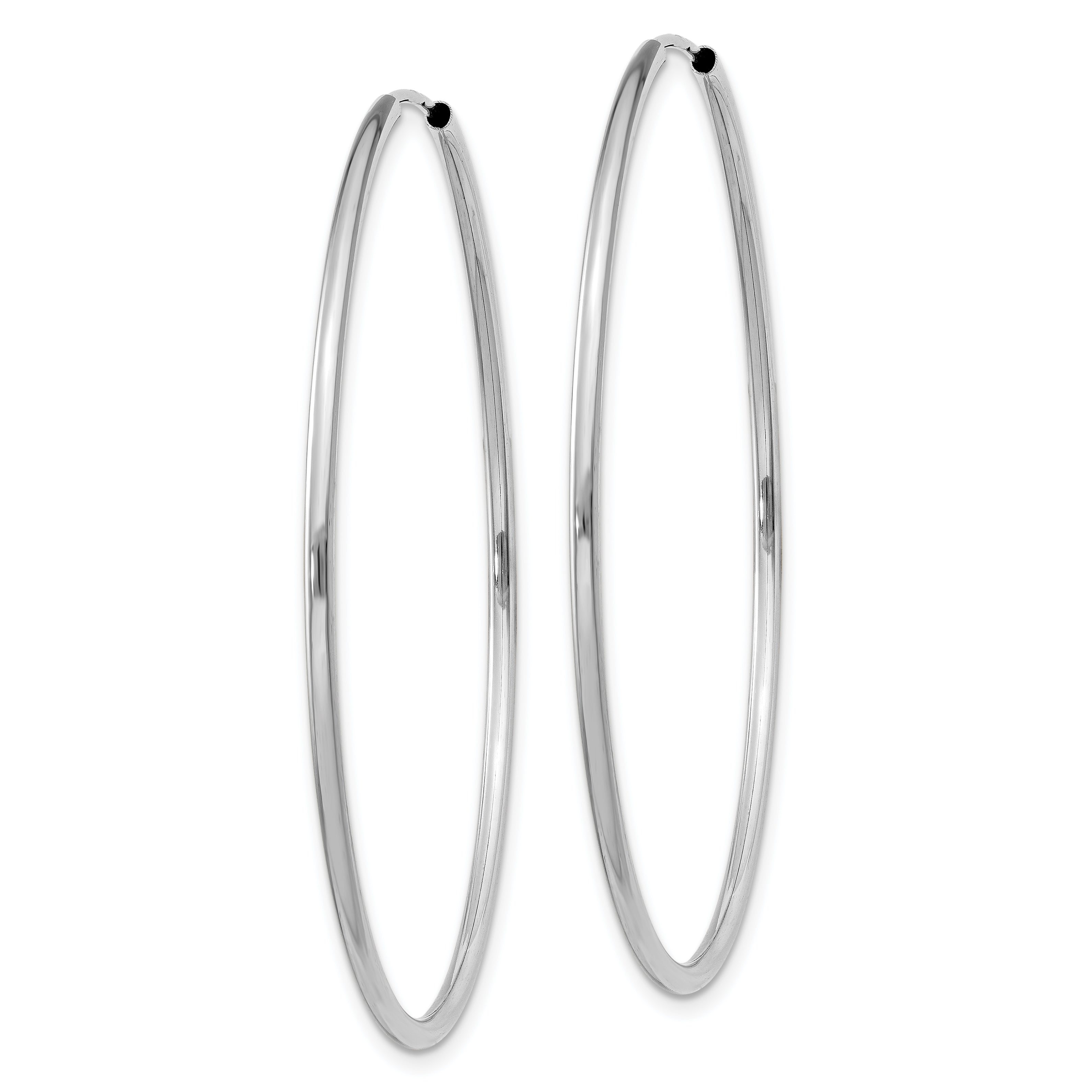 14k White Gold 1.5mm Polished Endless Hoop Earrings Secondary image