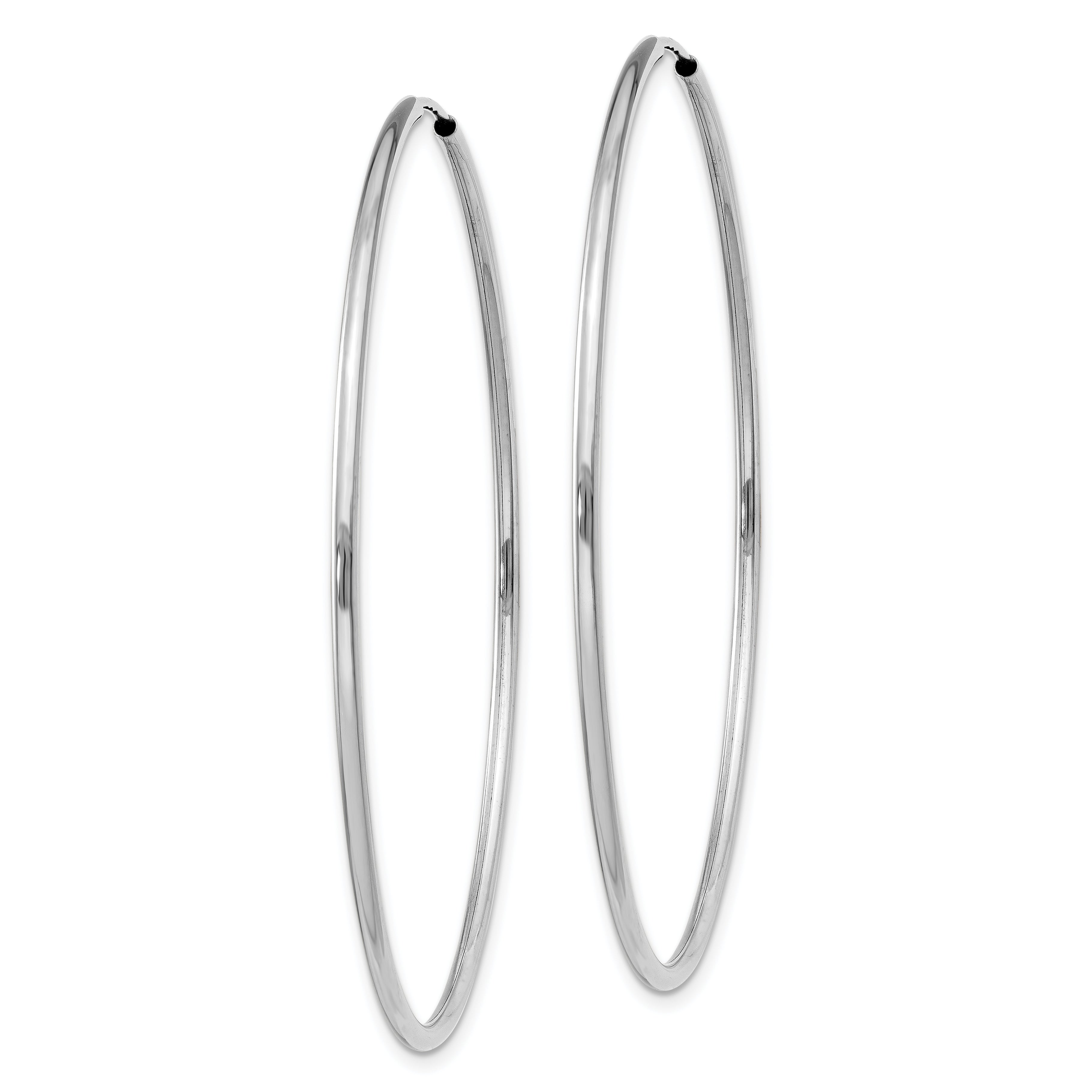 14k White Gold 1.5mm Polished Endless Hoop Earrings Secondary image