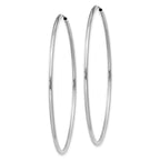 14k White Gold 1.5mm Polished Endless Hoop Earrings