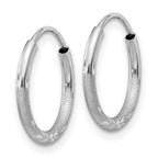 14k White Gold 1.5mm Diamond-cut Endless Hoop Earrings