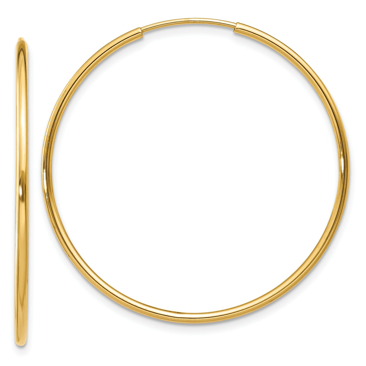 Tube Endless Hoop Earrings in 14K Yellow Gold, 35mm - Sophia Jewelers Main image