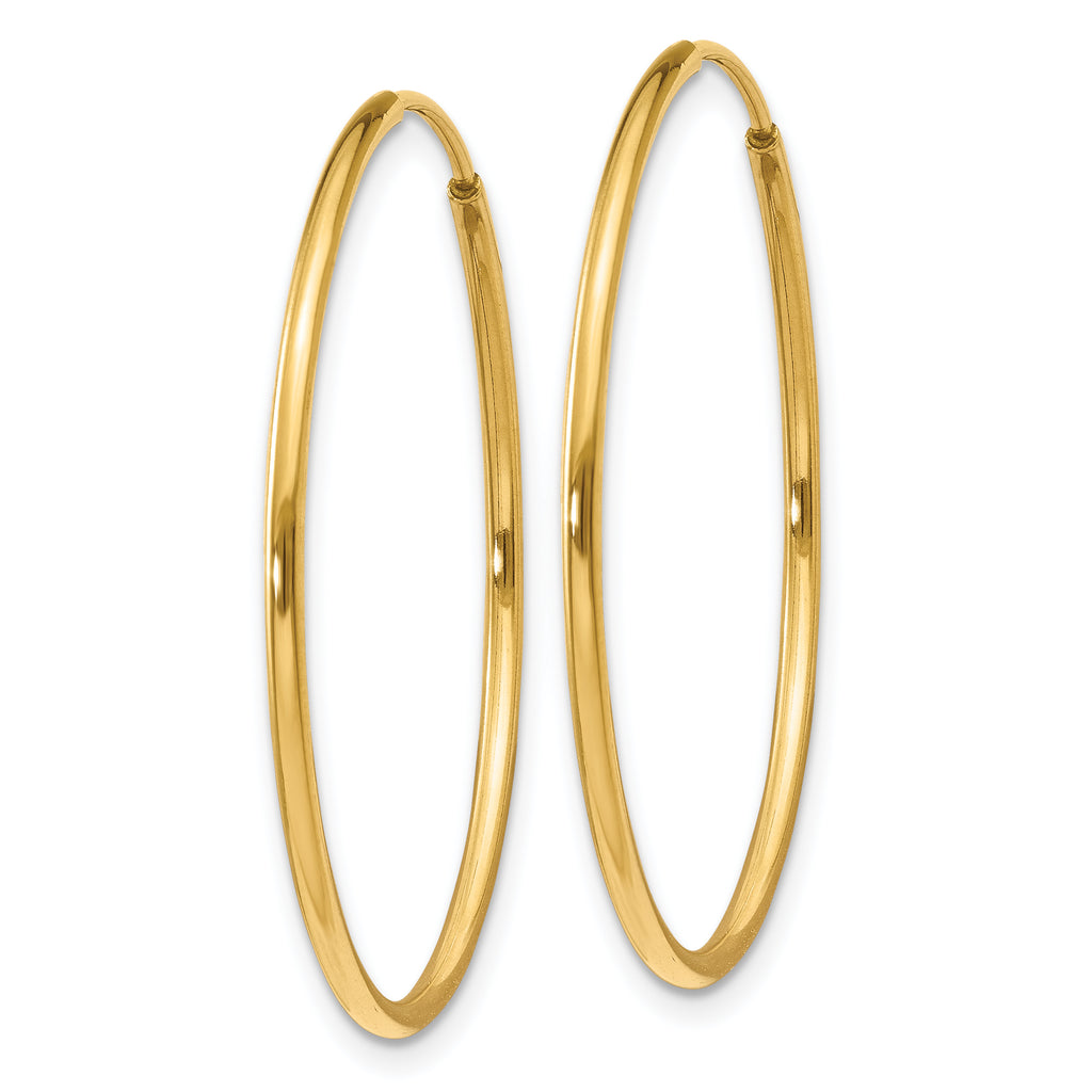 Polished Endless Tube Hoop Earrings in 14K Yellow Gold