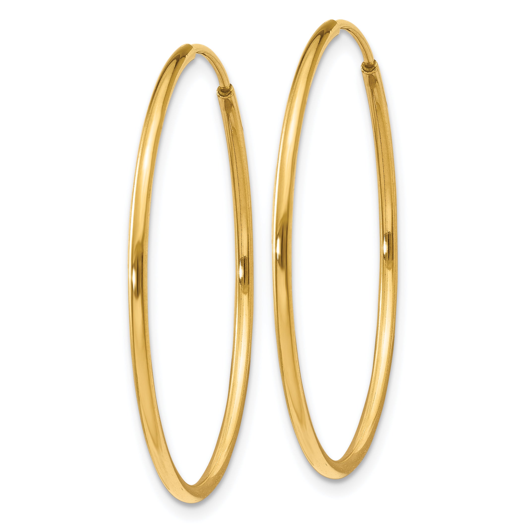 Polished Endless Tube Hoop Earrings in 14K Yellow Gold