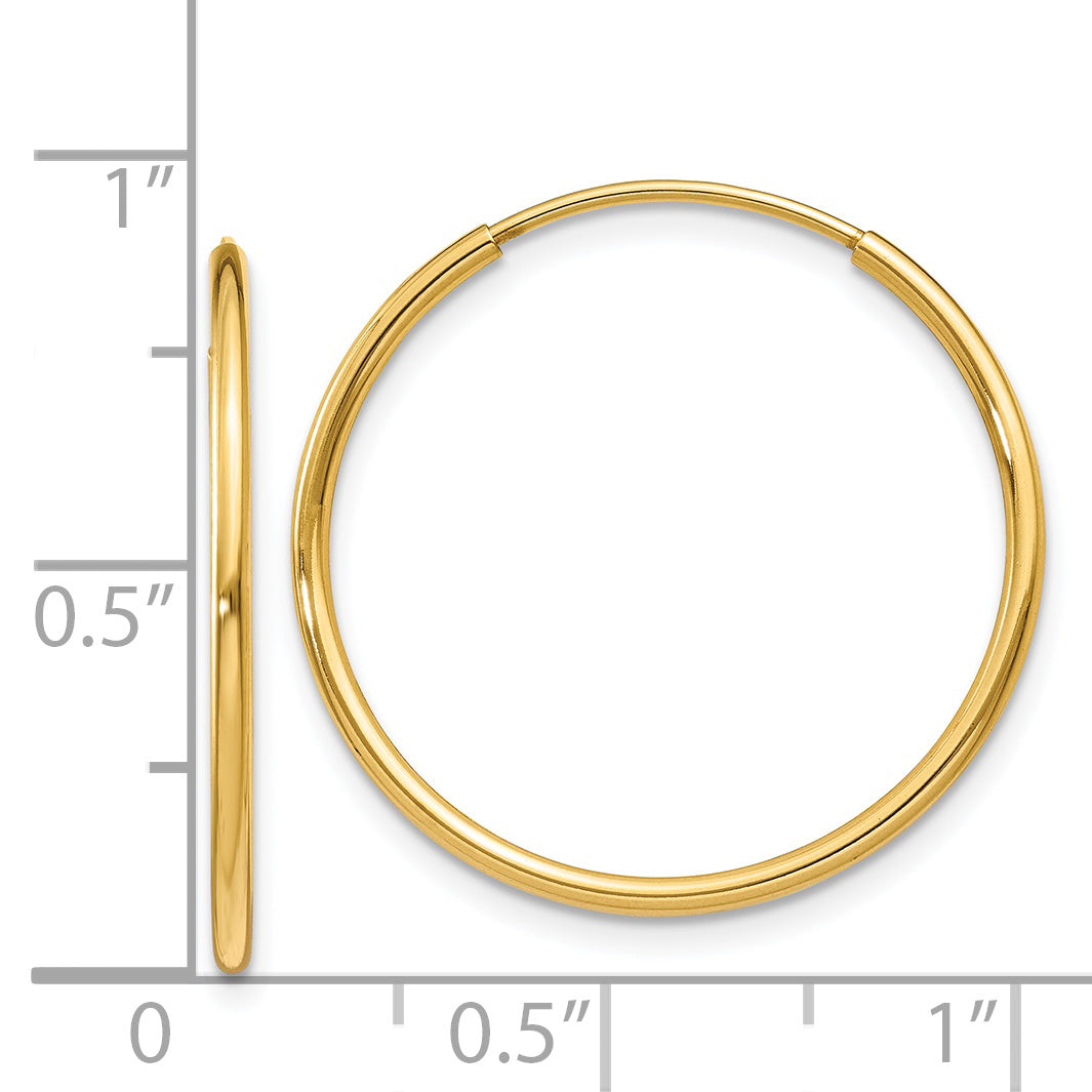 14k 1.25mm Endless Hoop Earring