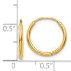 Polished Endless Tube Hoop Earrings in 14K Yellow Gold