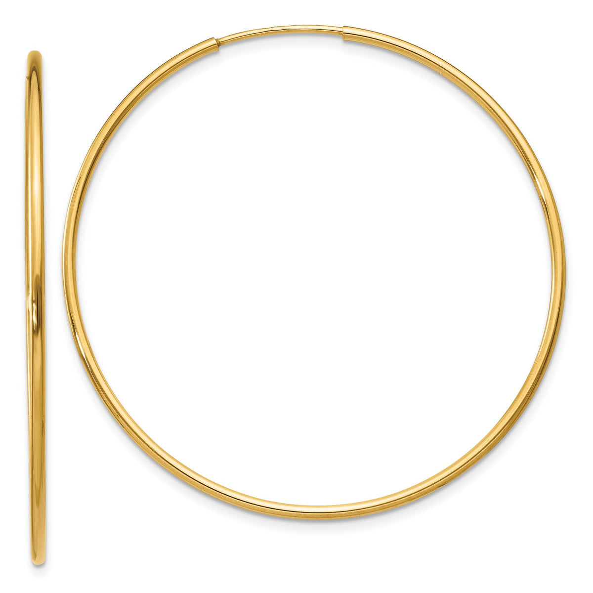 Tube Endless Hoop Earrings in 14K Yellow Gold, 40mm - Sophia Jewelers Main image