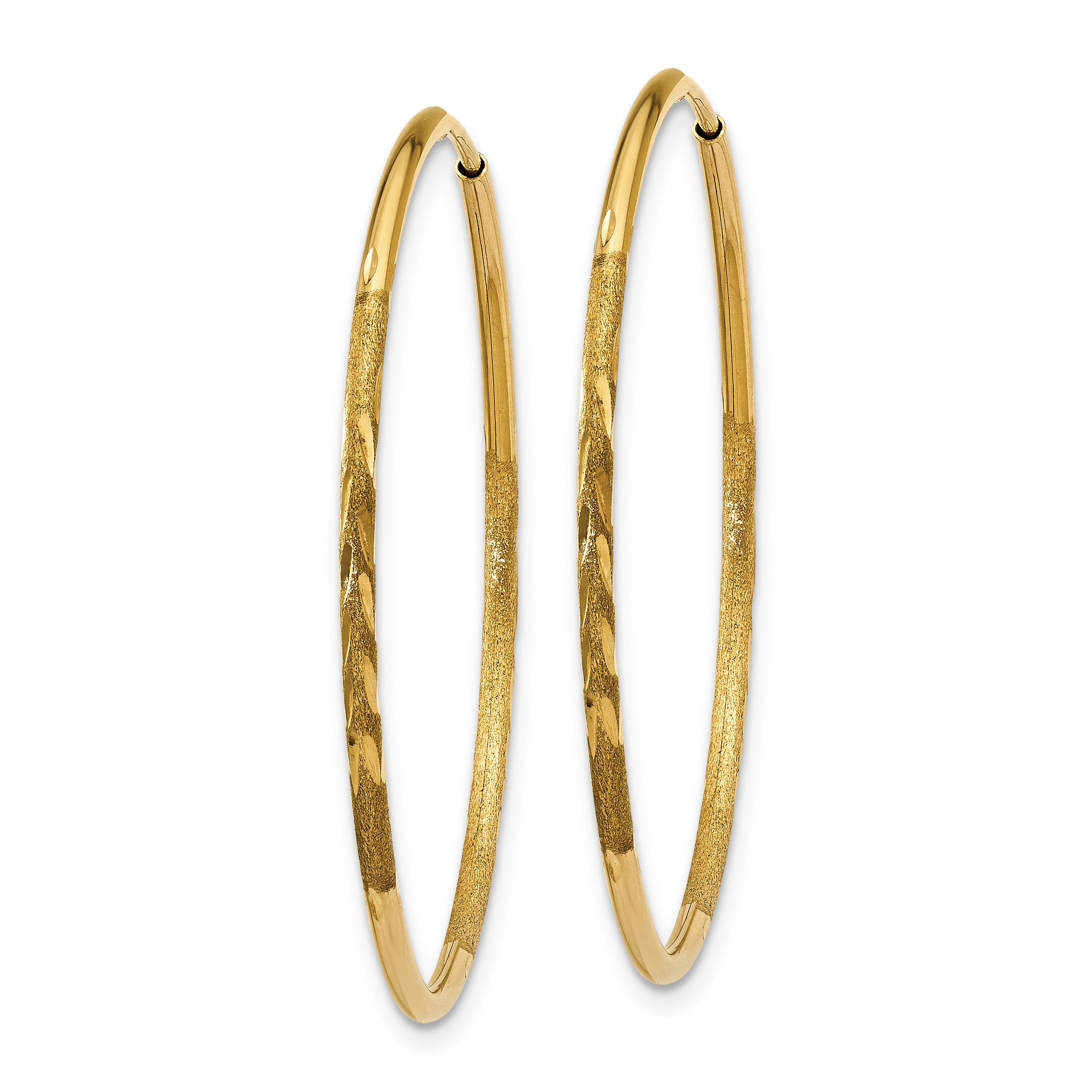 14k 1.25mm Diamond-cut Endless Hoop Earring Secondary image