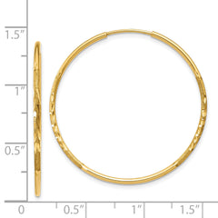 14k 1.25mm Diamond-cut Endless Hoop Earring