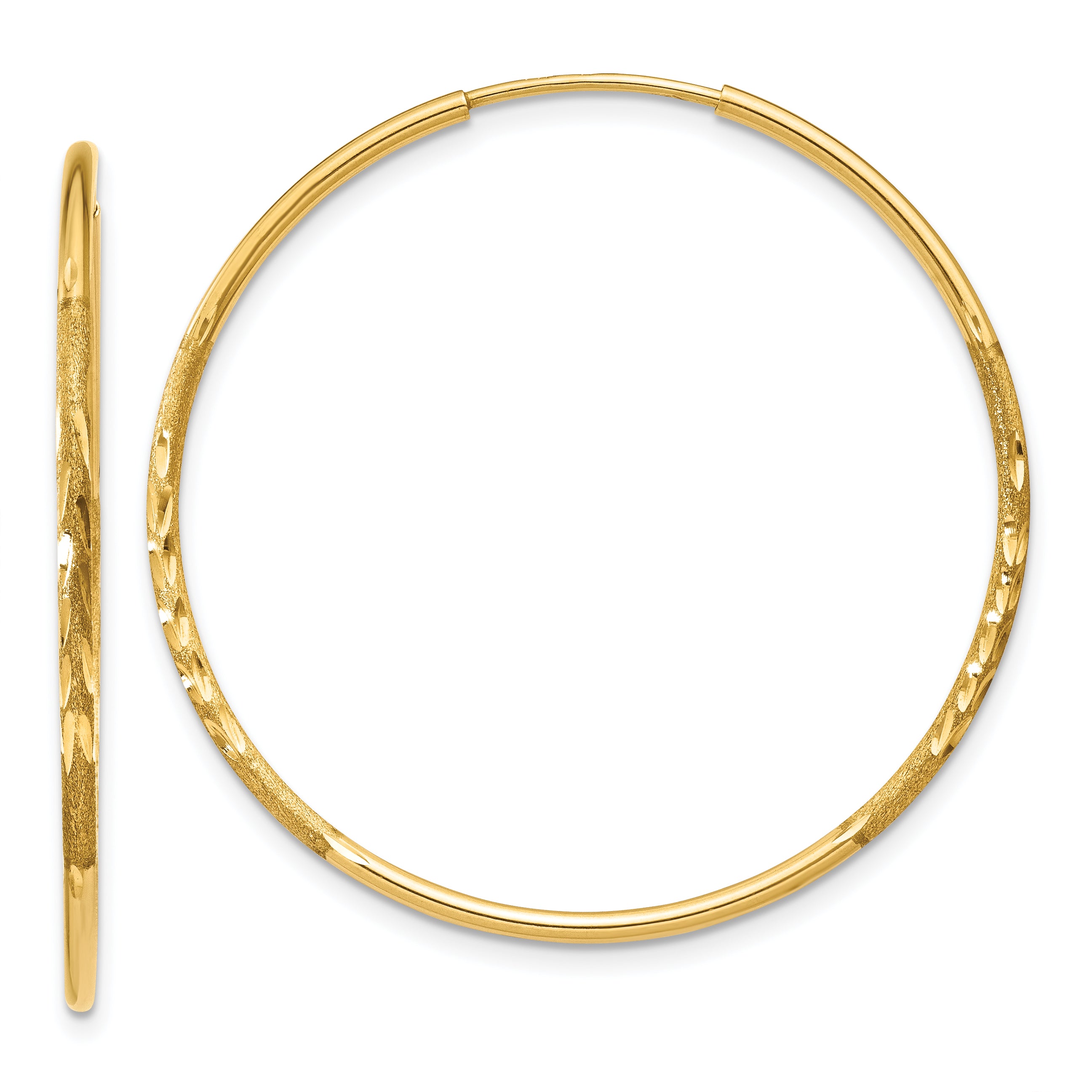 14k 1.25mm Diamond-cut Endless Hoop Earring Main image