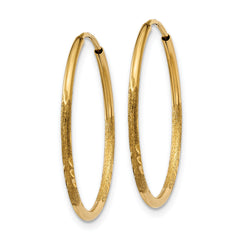 14k 1.25mm Diamond-cut Endless Hoop Earring