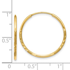 14k 1.25mm Diamond-cut Endless Hoop Earring