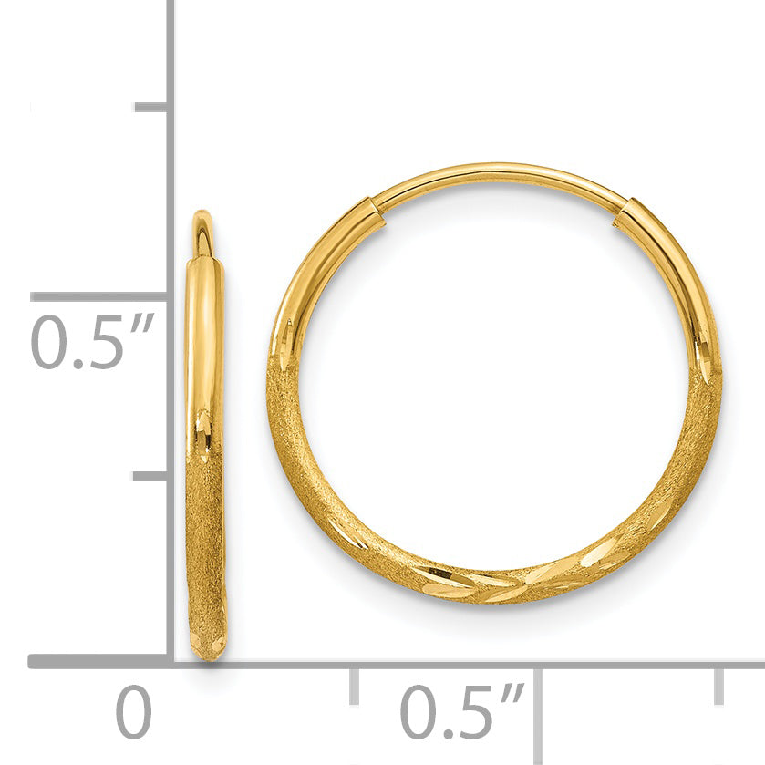 14k 1.25mm Diamond-cut Endless Hoop Earring