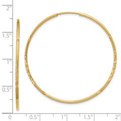 14k 1.25mm Diamond-cut Endless Hoop Earring