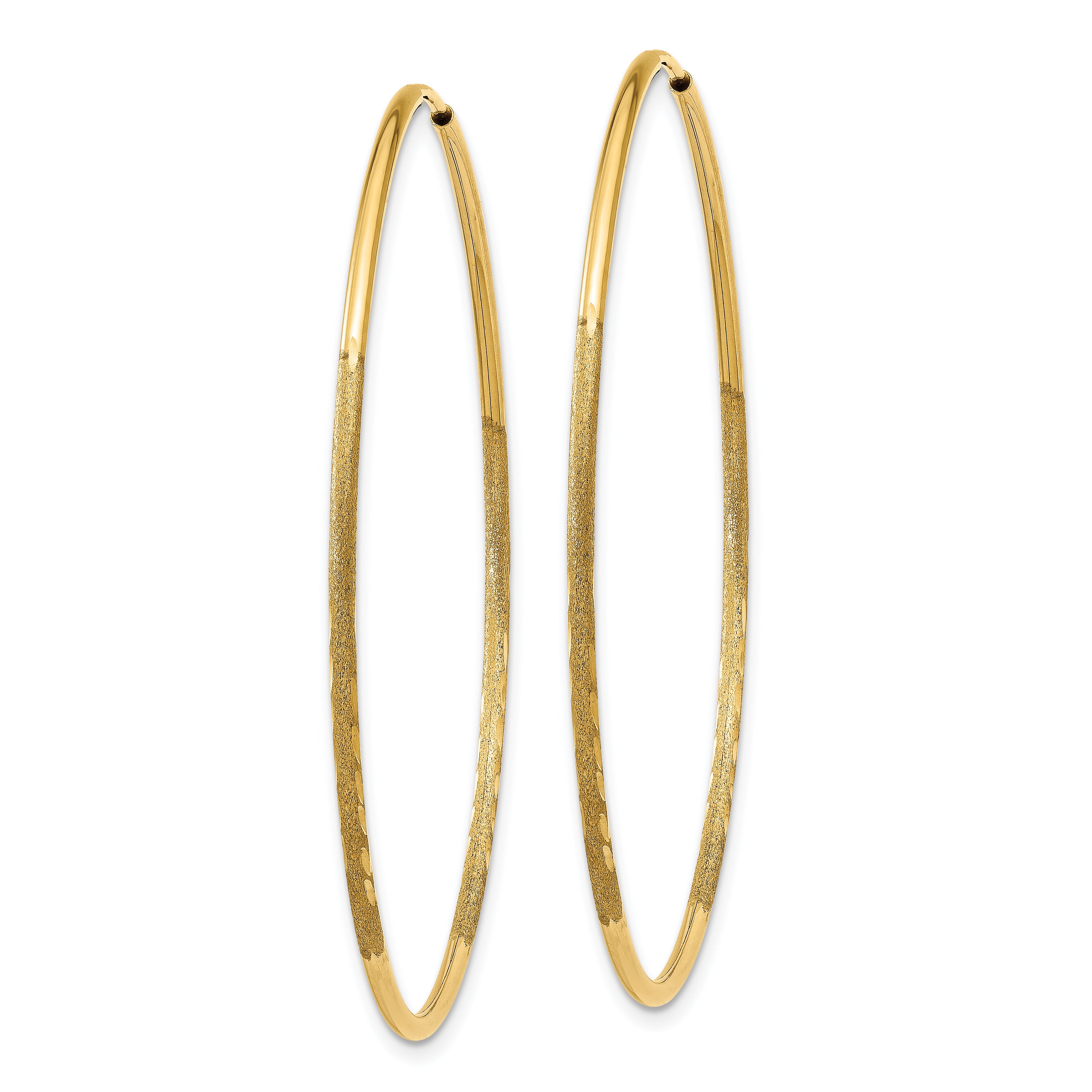 14k 1.25mm Diamond-cut Endless Hoop Earring