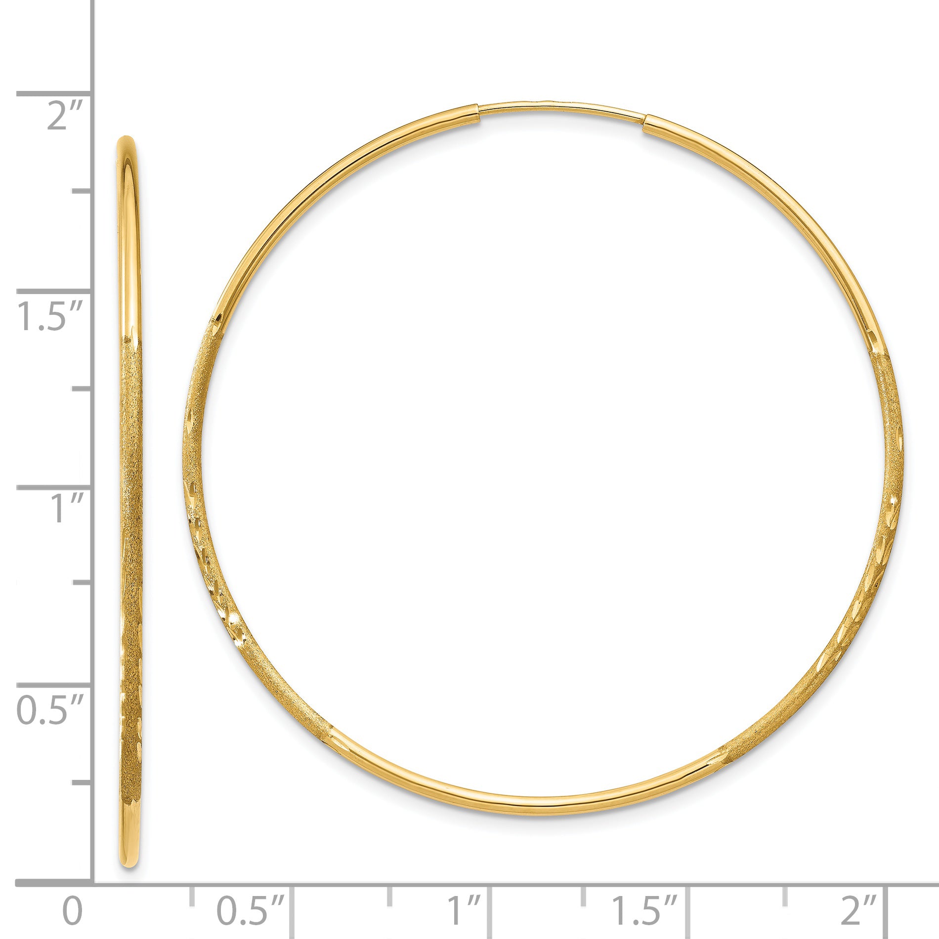 14k 1.25mm Diamond-cut Endless Hoop Earring