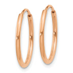14k Rose Gold 1.2mm Polished Endless Hoop Earrings