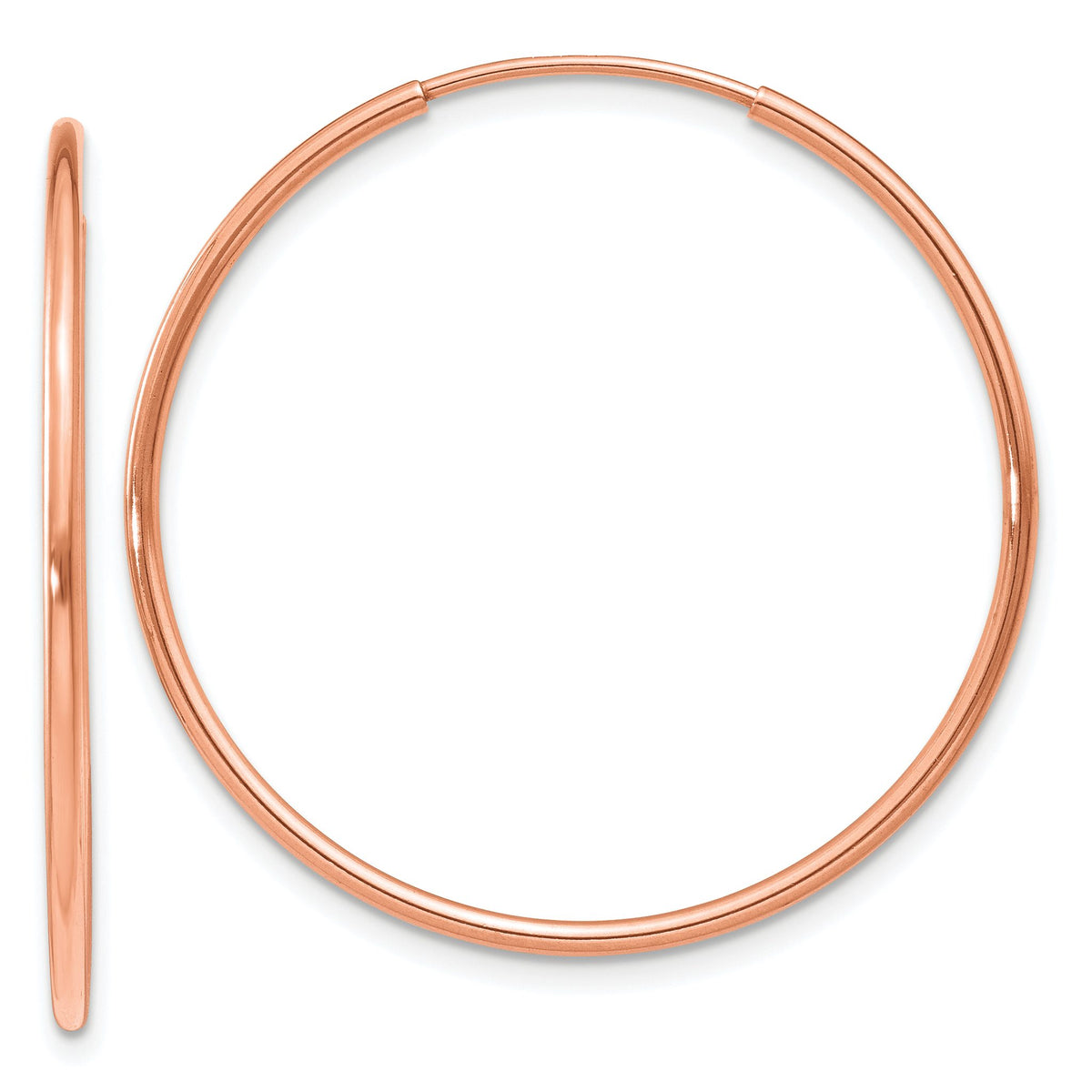 Tube Endless Hoop Earrings in 14K Rose Gold, 30mm - Sophia Jewelers Main image