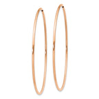 14k Rose Gold 1.2mm Polished Endless Hoop Earrings