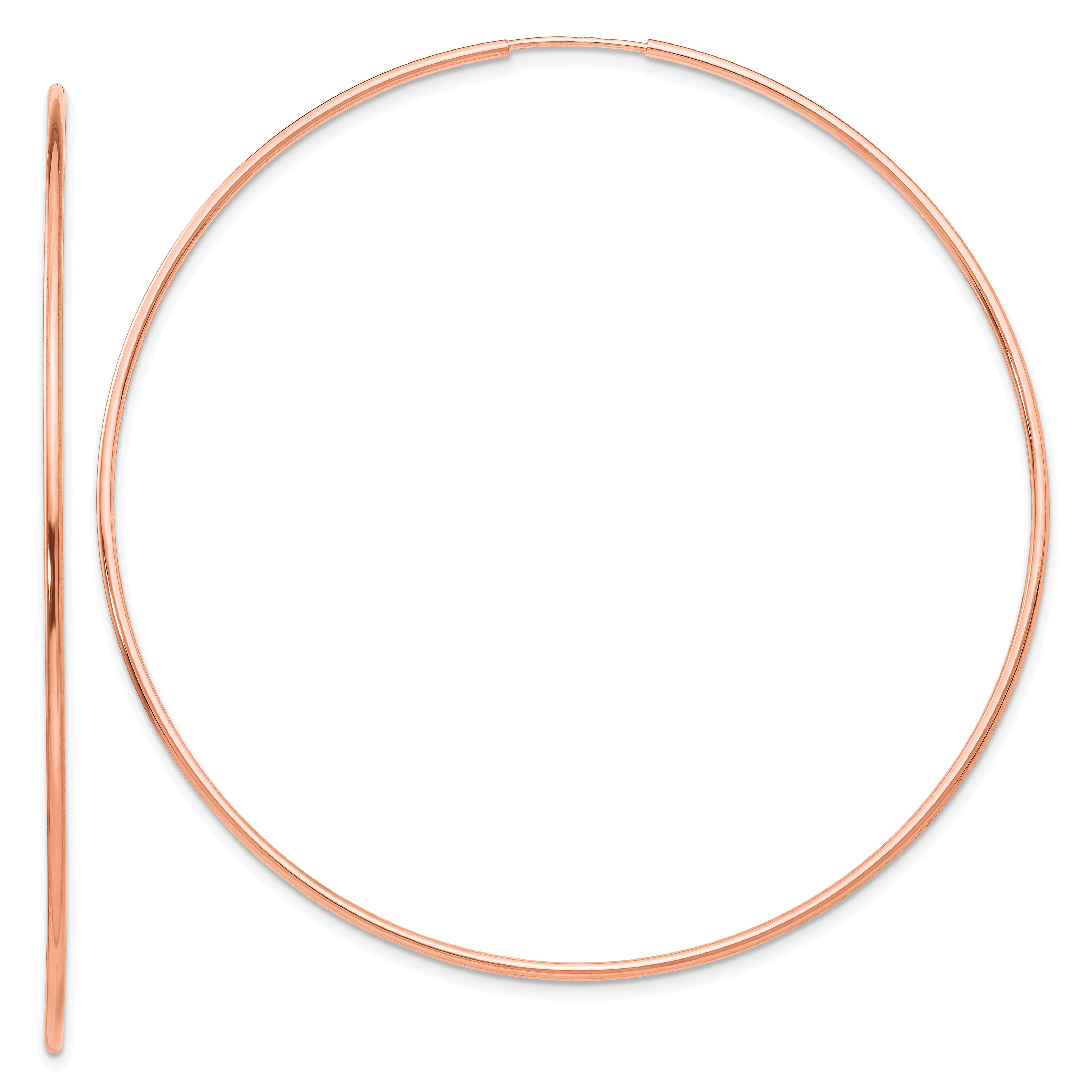 14k Rose Gold 1.2mm Polished Endless Hoop Earrings Main image