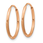 14k Rose Gold 1.25mm Diamond-cut Endless Hoop Earring