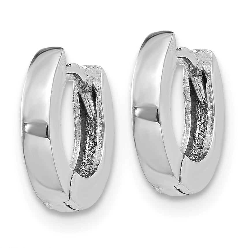 14k White Gold Polished Round Hinged Hoop Earrings Secondary image