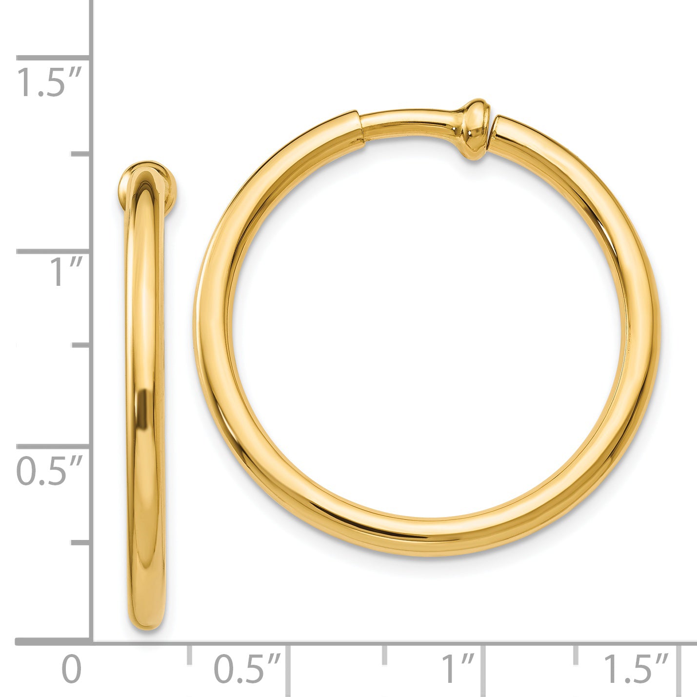 14k Non-Pierced Hoops Earrings