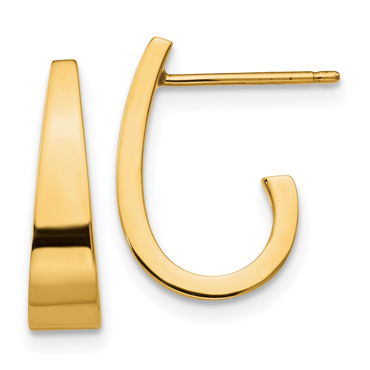 14k Small Polished J Hoop Earrings Main image