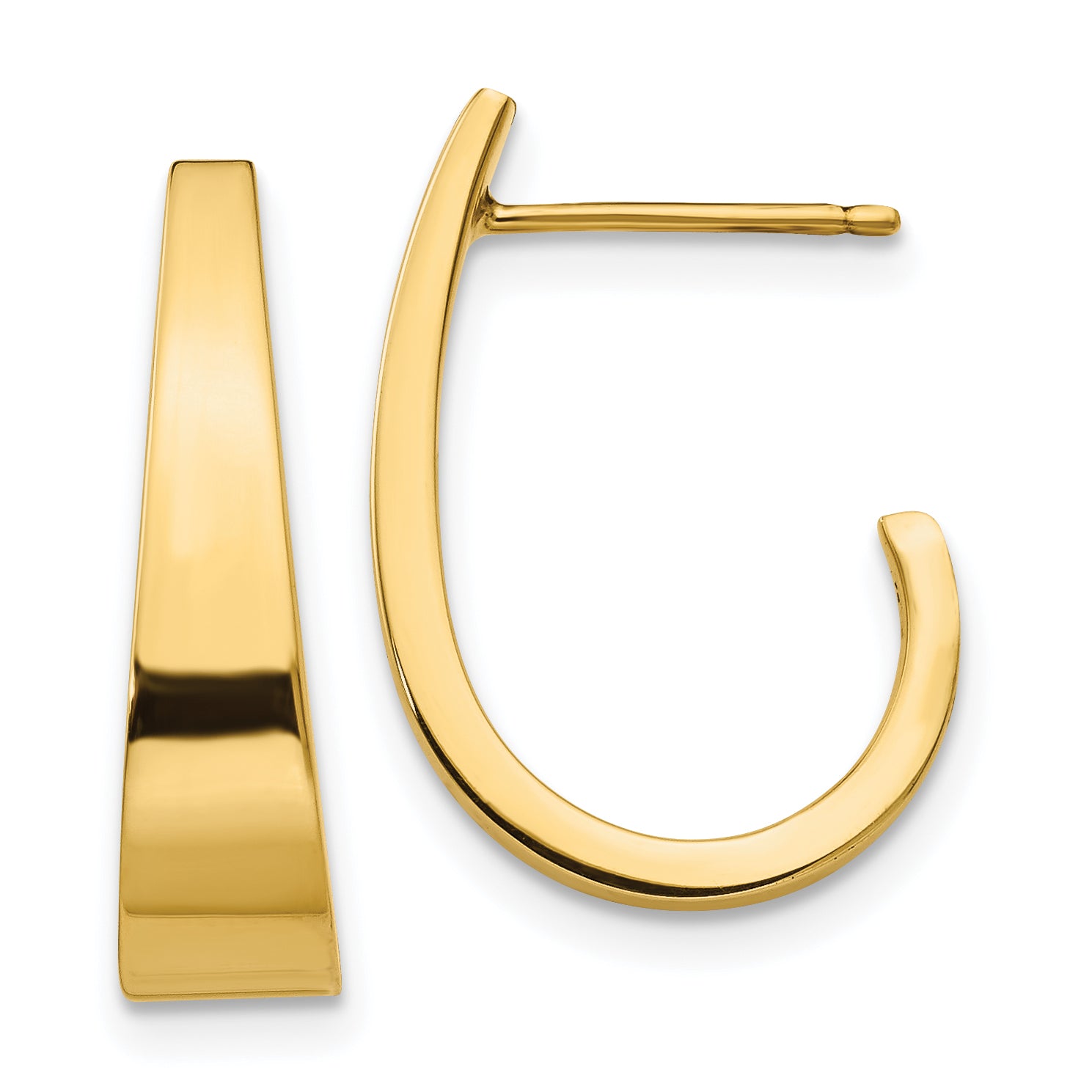 14k Medium Polished J Hoop Earrings Main image