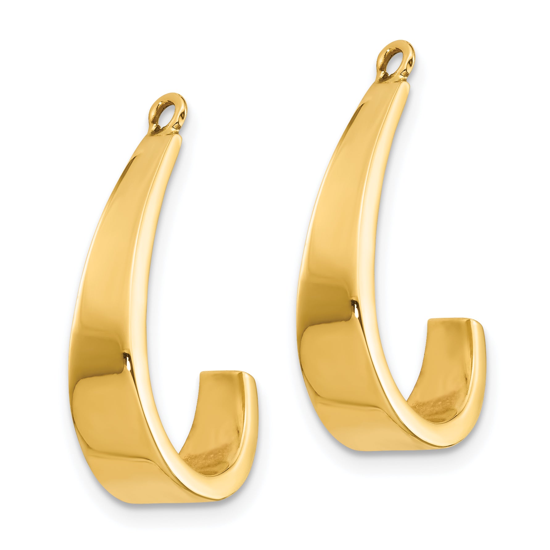 14k Polished J-Hoop Earring Jackets