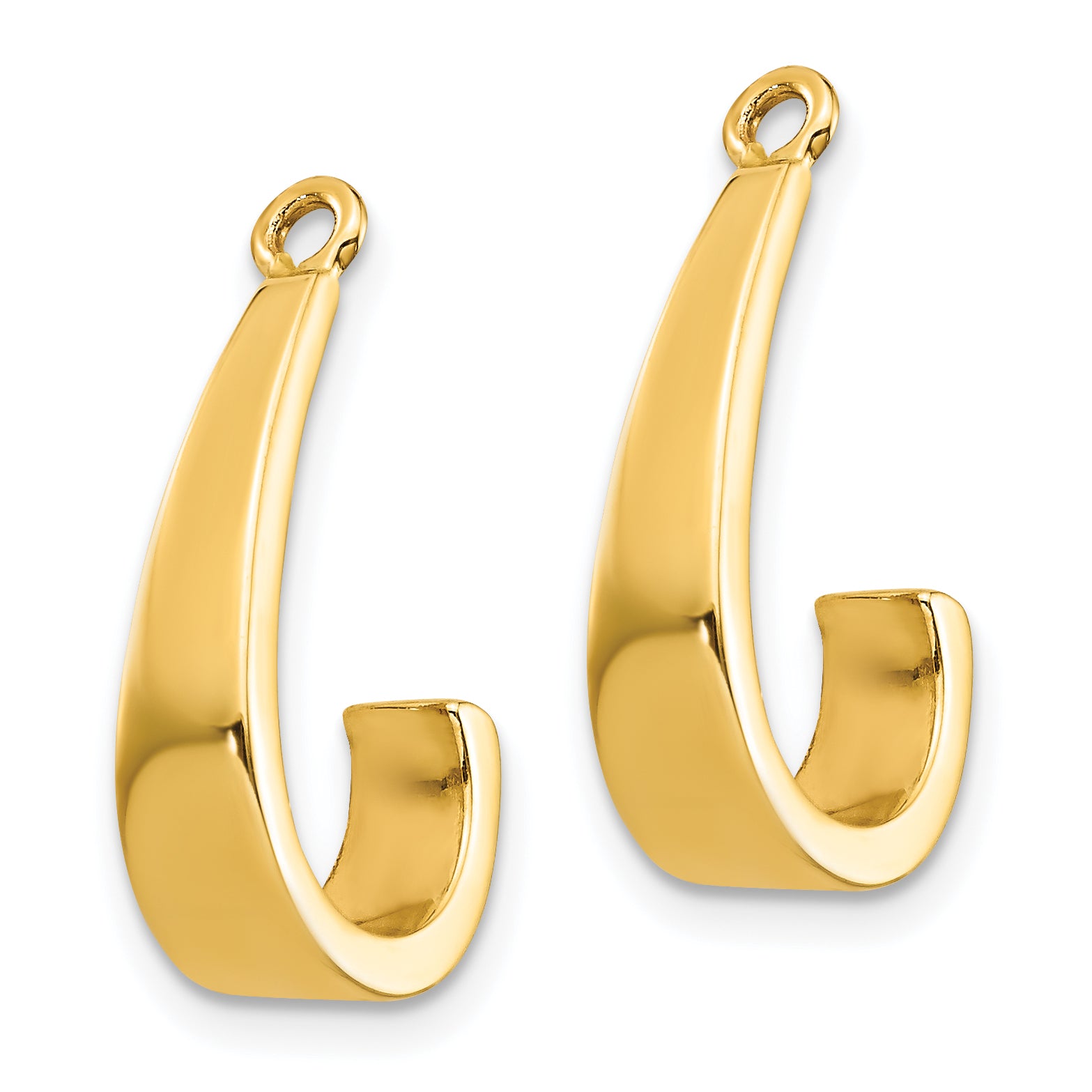 14k Polished J-Hoop Earring Jackets Secondary image
