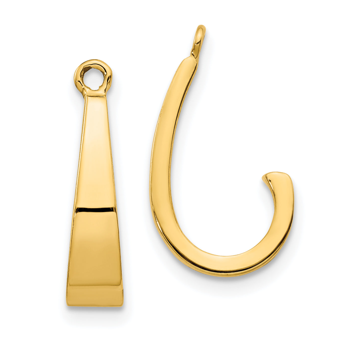 14k Polished J-Hoop Earring Jackets Main image