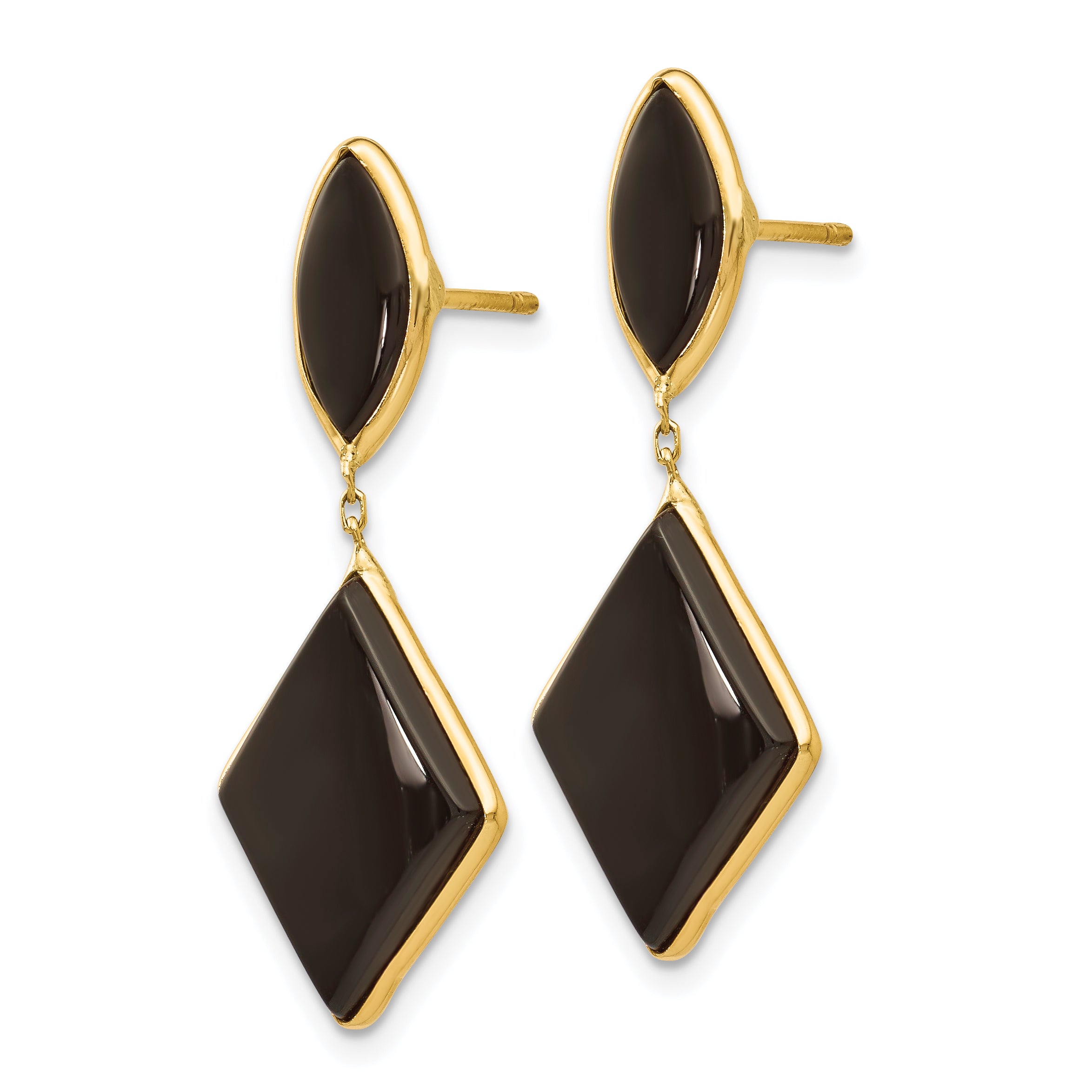 14k Onyx Dangle Earrings Secondary image