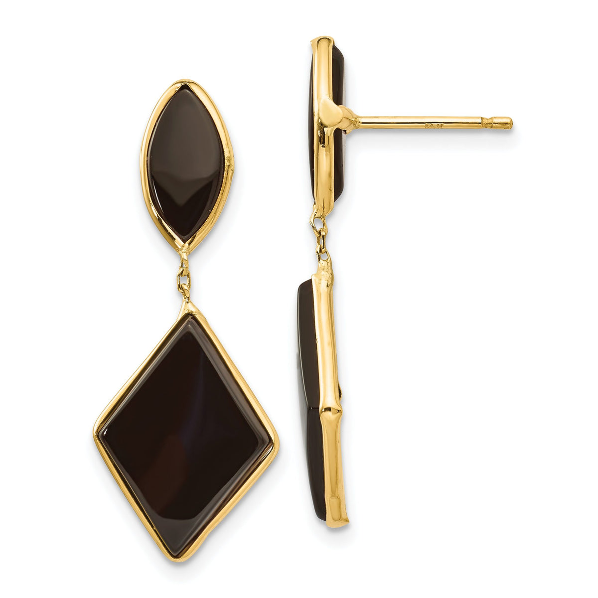 Onyx Dangle Earrings in 14K Yellow Gold - Sophia Jewelers Main image