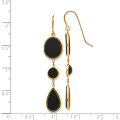 14k Onyx Geometric Dangle Earrings
