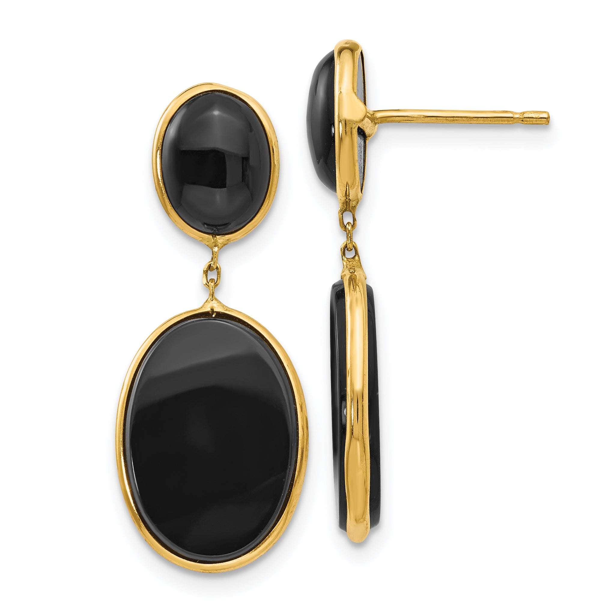 14k Onyx Oval Dangle Earrings Main image