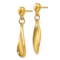 14k Tear Drop Dangle Post Earrings