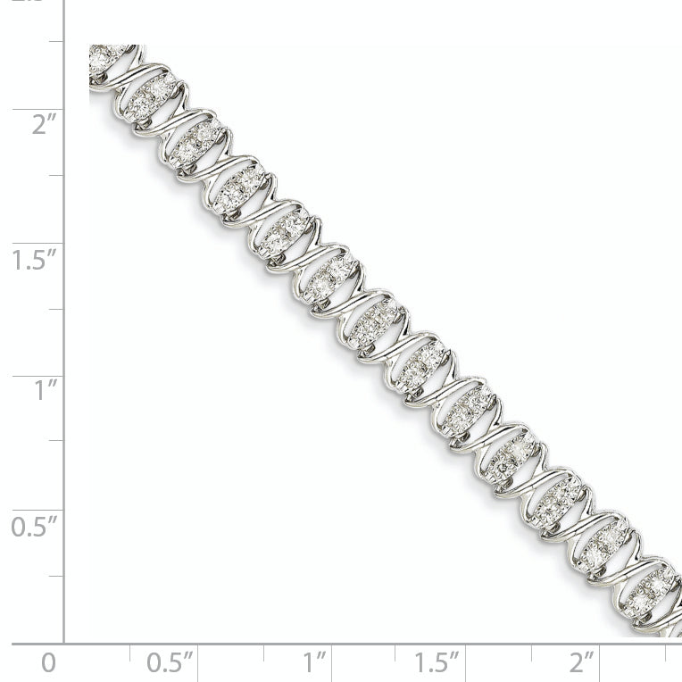 14k White Gold Diamond Fancy Bracelet