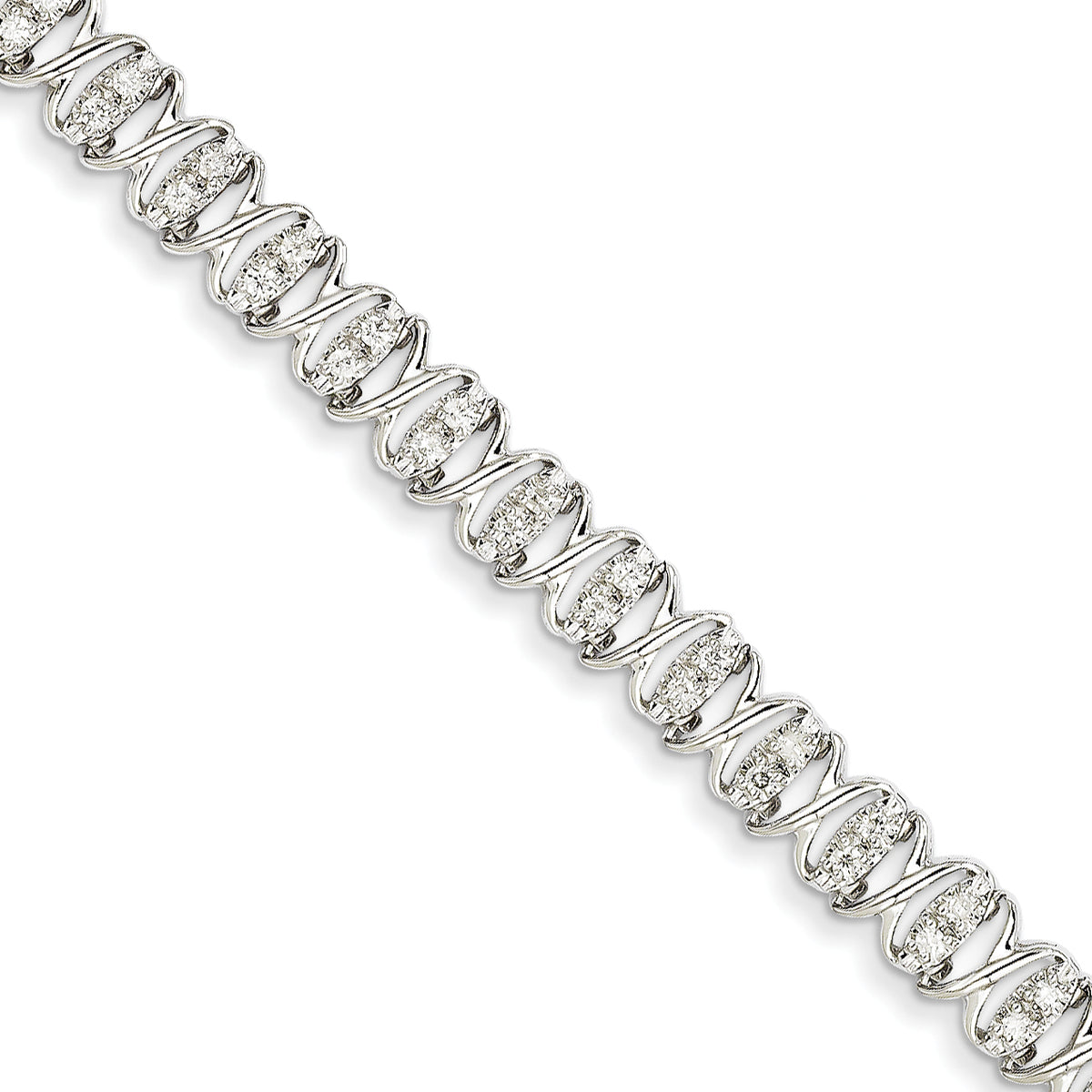 14k White Gold Diamond Fancy Bracelet
