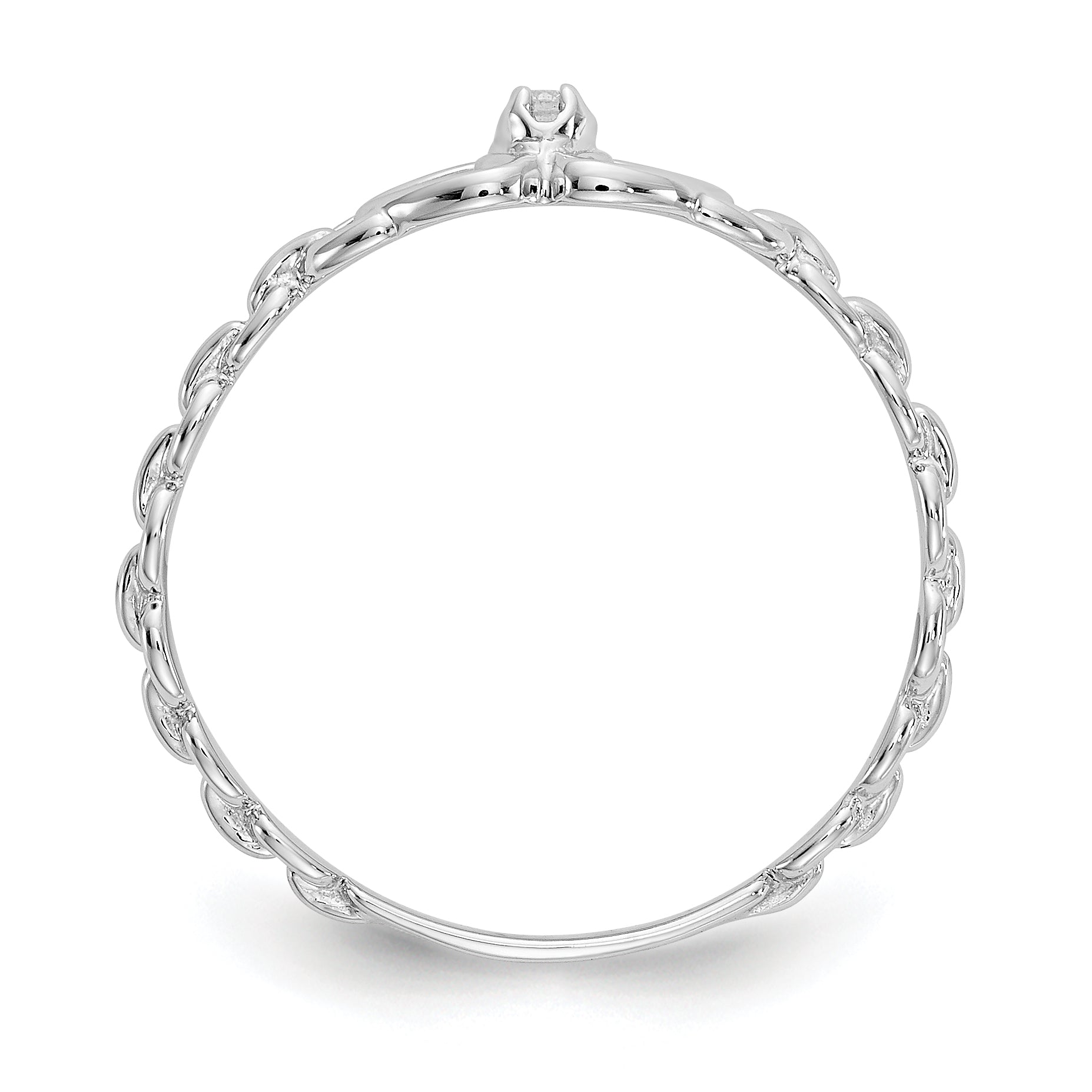 14k White Gold AA Diamond heart ring Secondary image